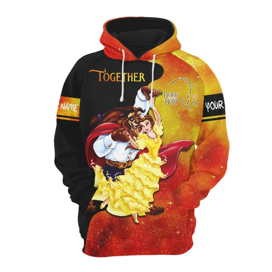 Custom Name Beauty And The Beast Couple Hoodie 6XL