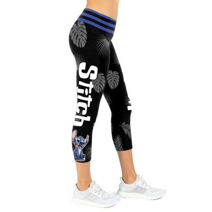 Custom Stitch Glitter Hoodie And Capris Leggings Set