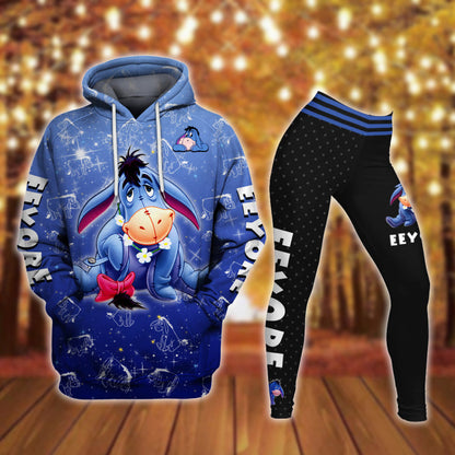 Enchanted Castle Glitter Pattern Activewear Set Hoodie And Leggings Set