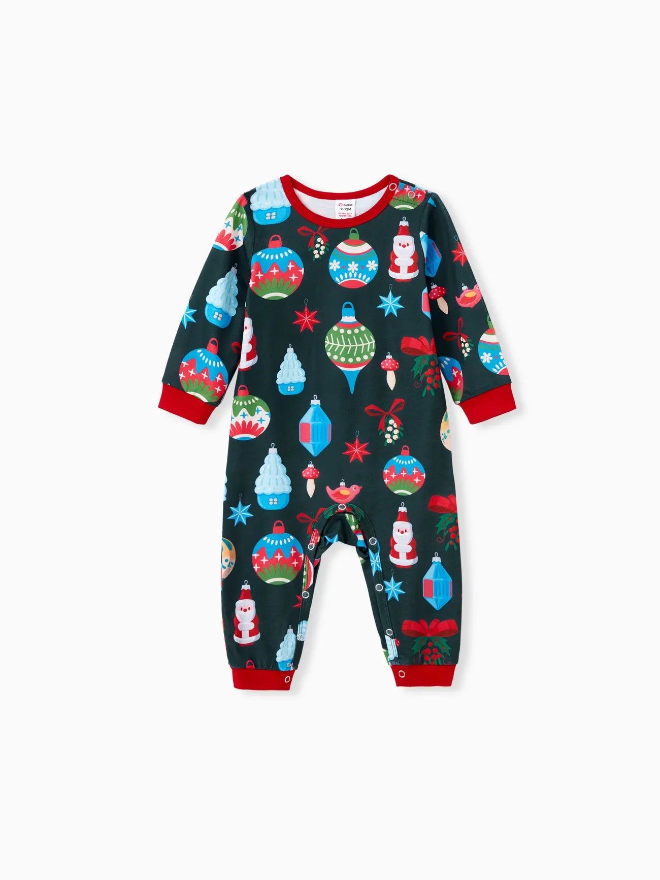 Festive Ornament Print Family Matching Pajama Set Baby