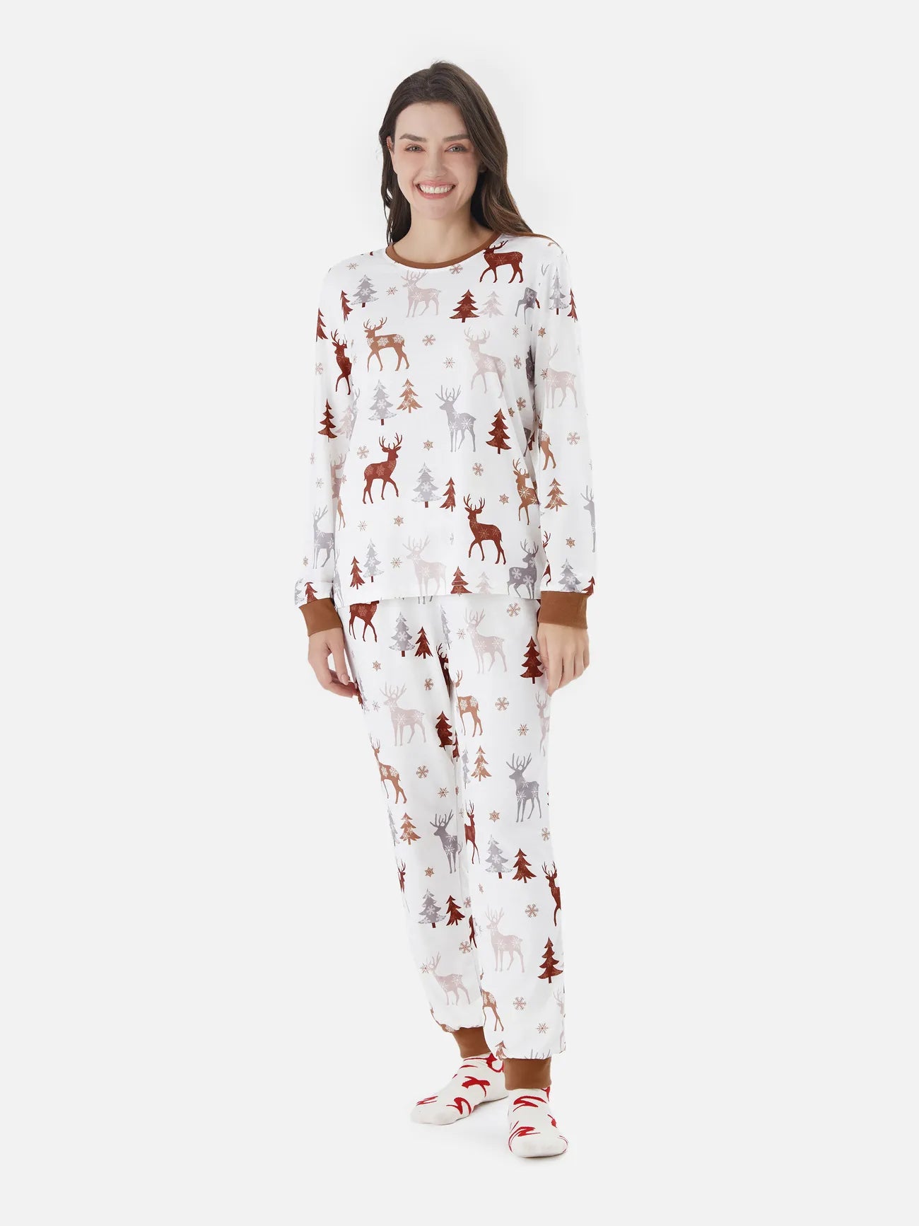 Festive Reindeer Family Matching Pajama Set Woman