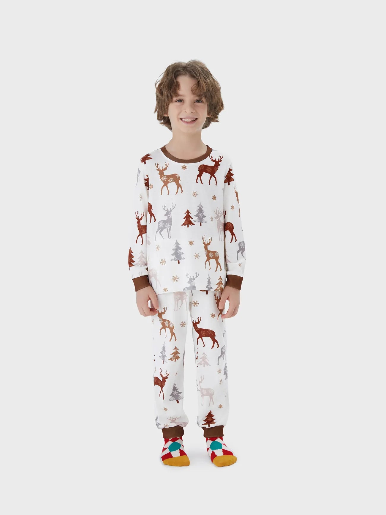 Festive Reindeer Family Matching Pajama Set Kids