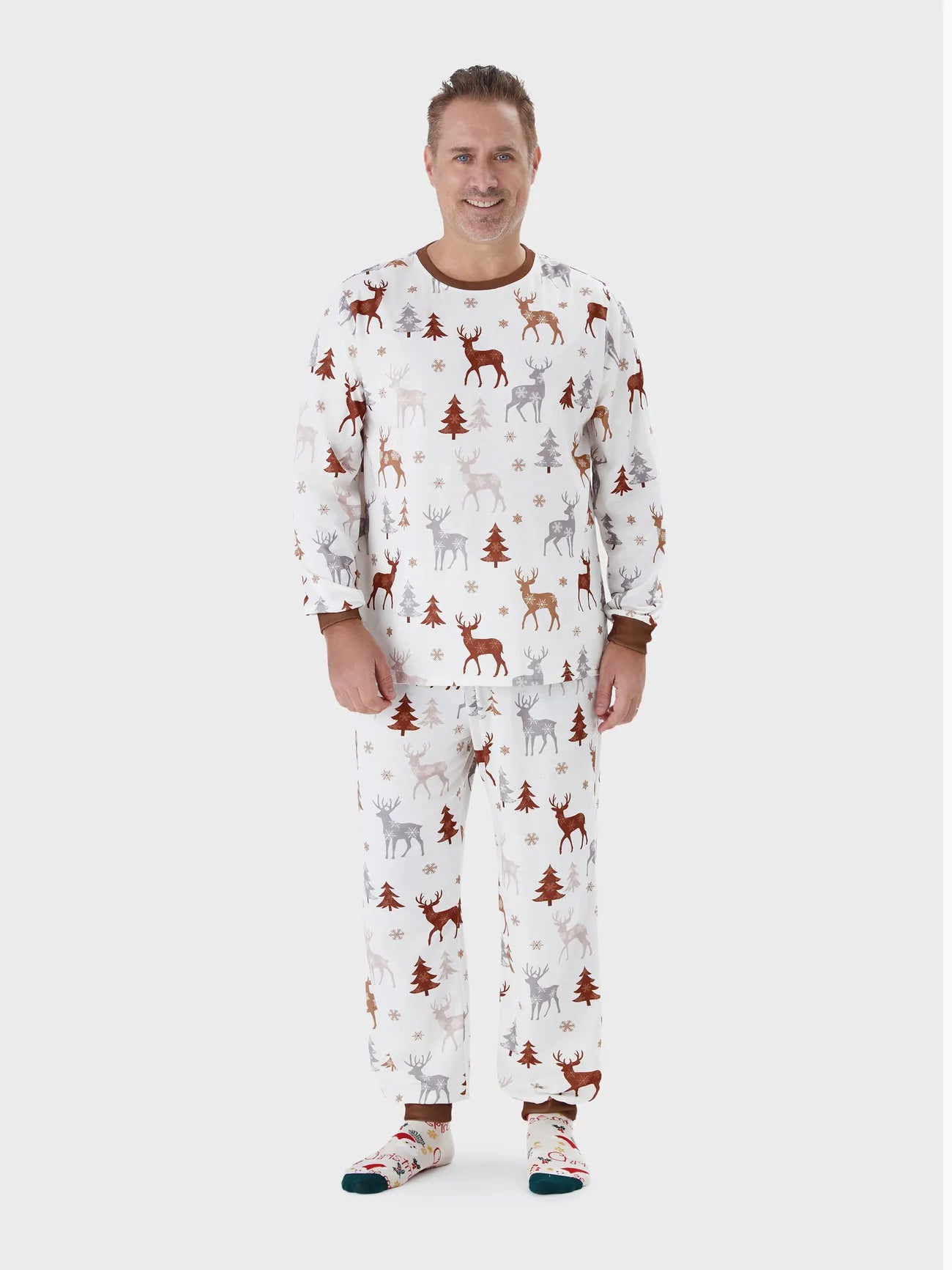 Festive Reindeer Family Matching Pajama Set Men