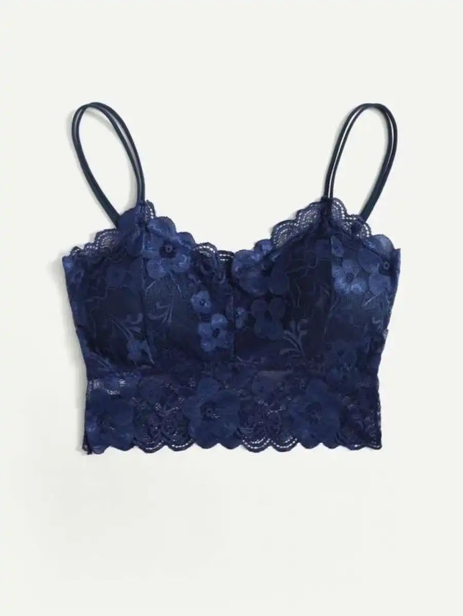 Floral Pattern Lace Bralette L