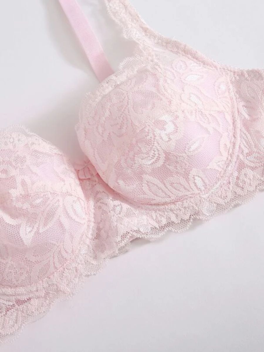 Floral Lace Design Underwire Bra