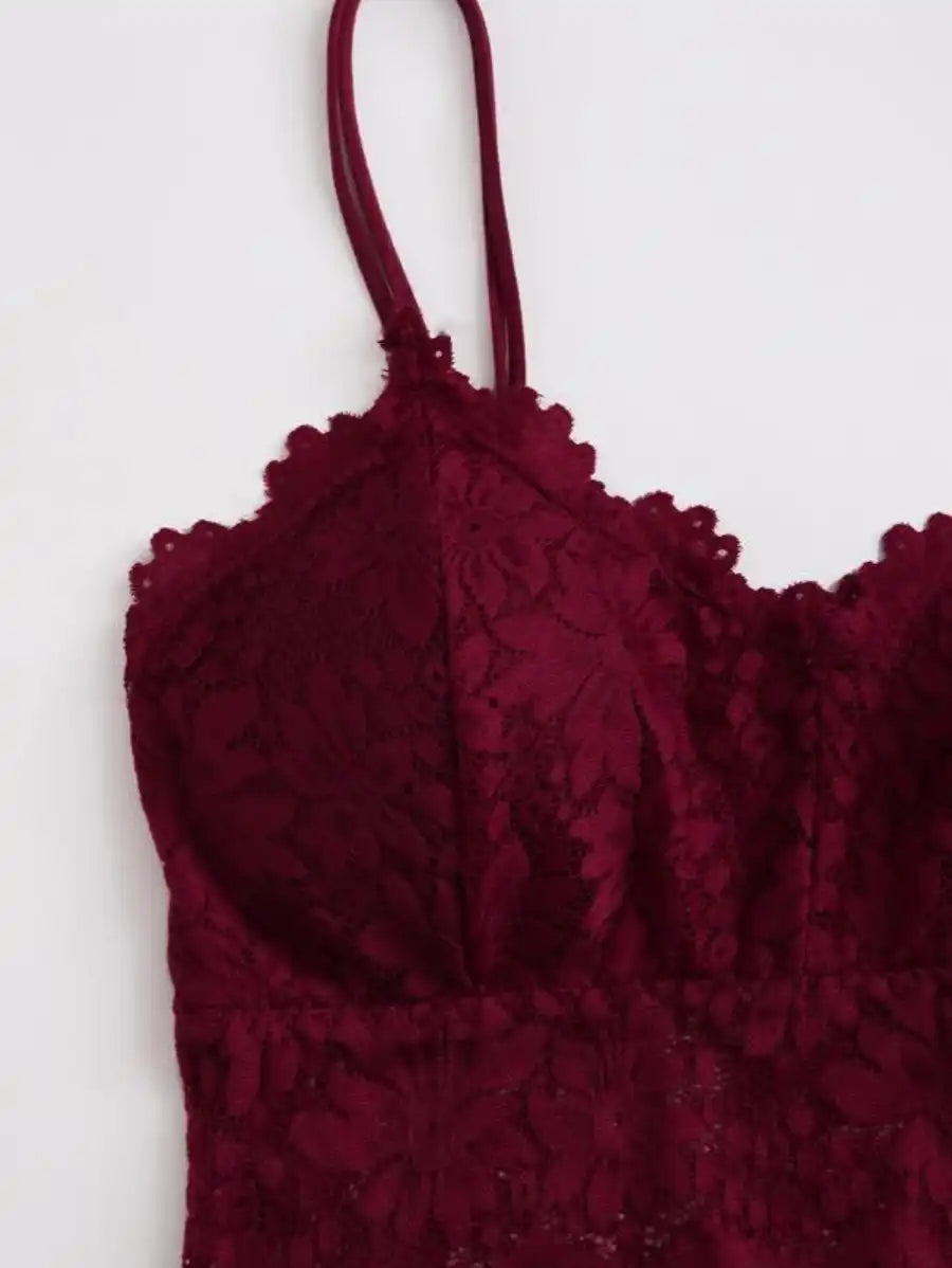 Floral Lace Longline Bralette