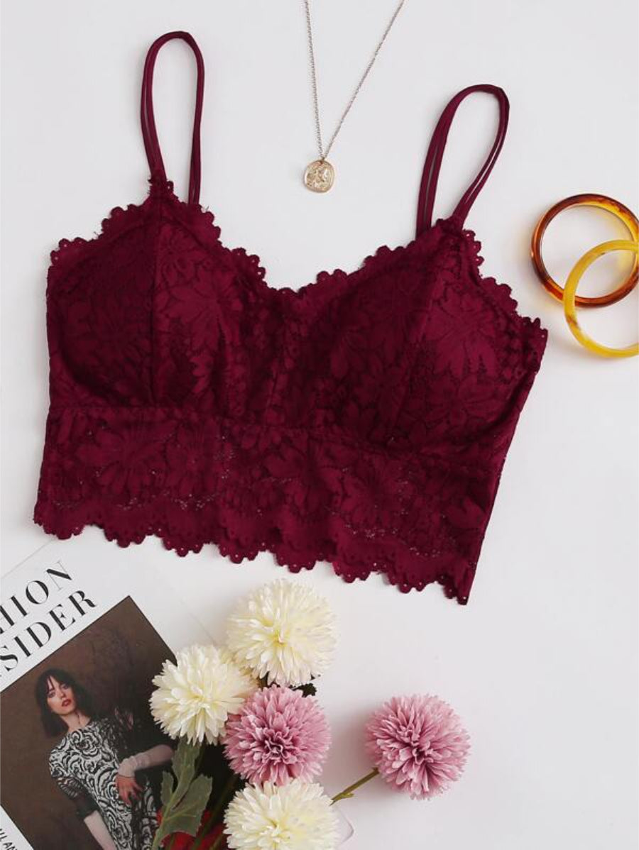 Floral Lace Longline Bralette