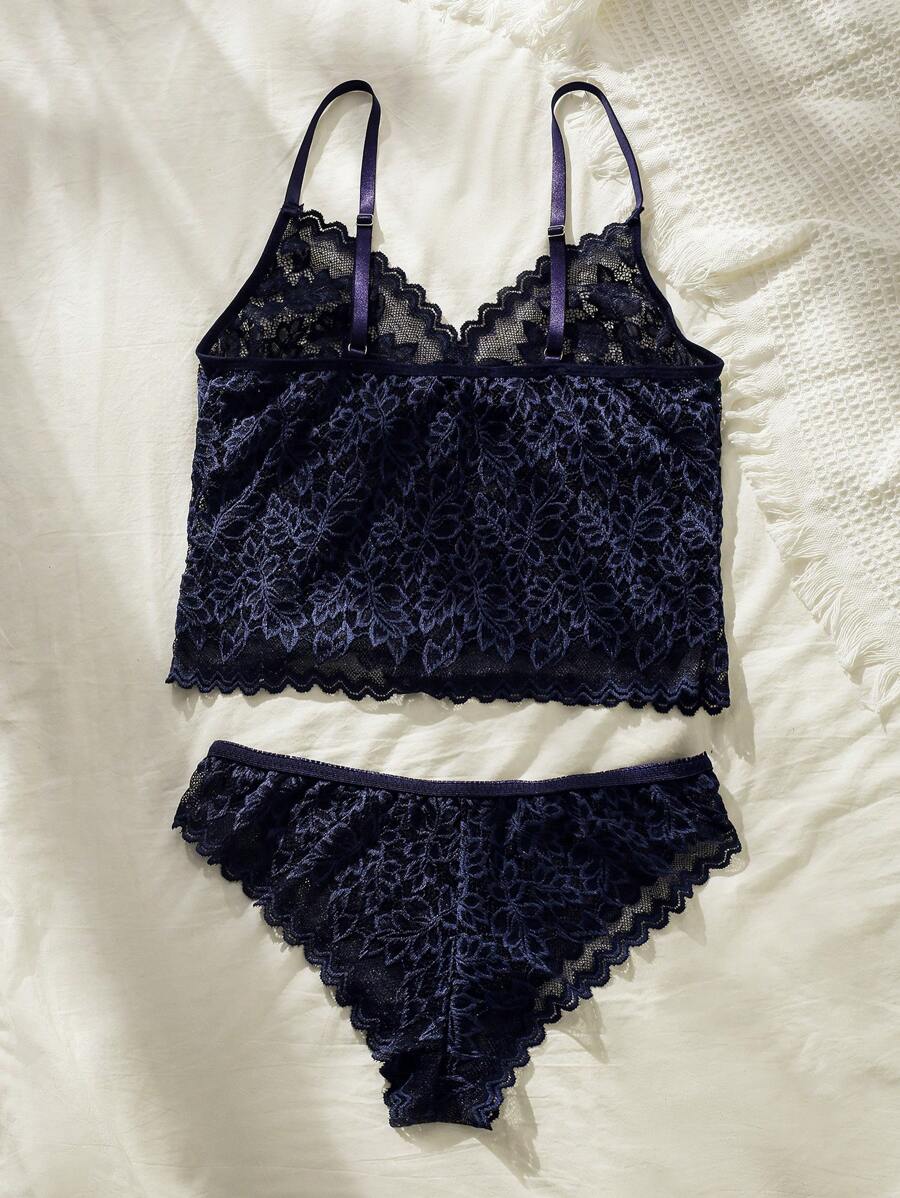 Floral Lace Longline Lingerie Set