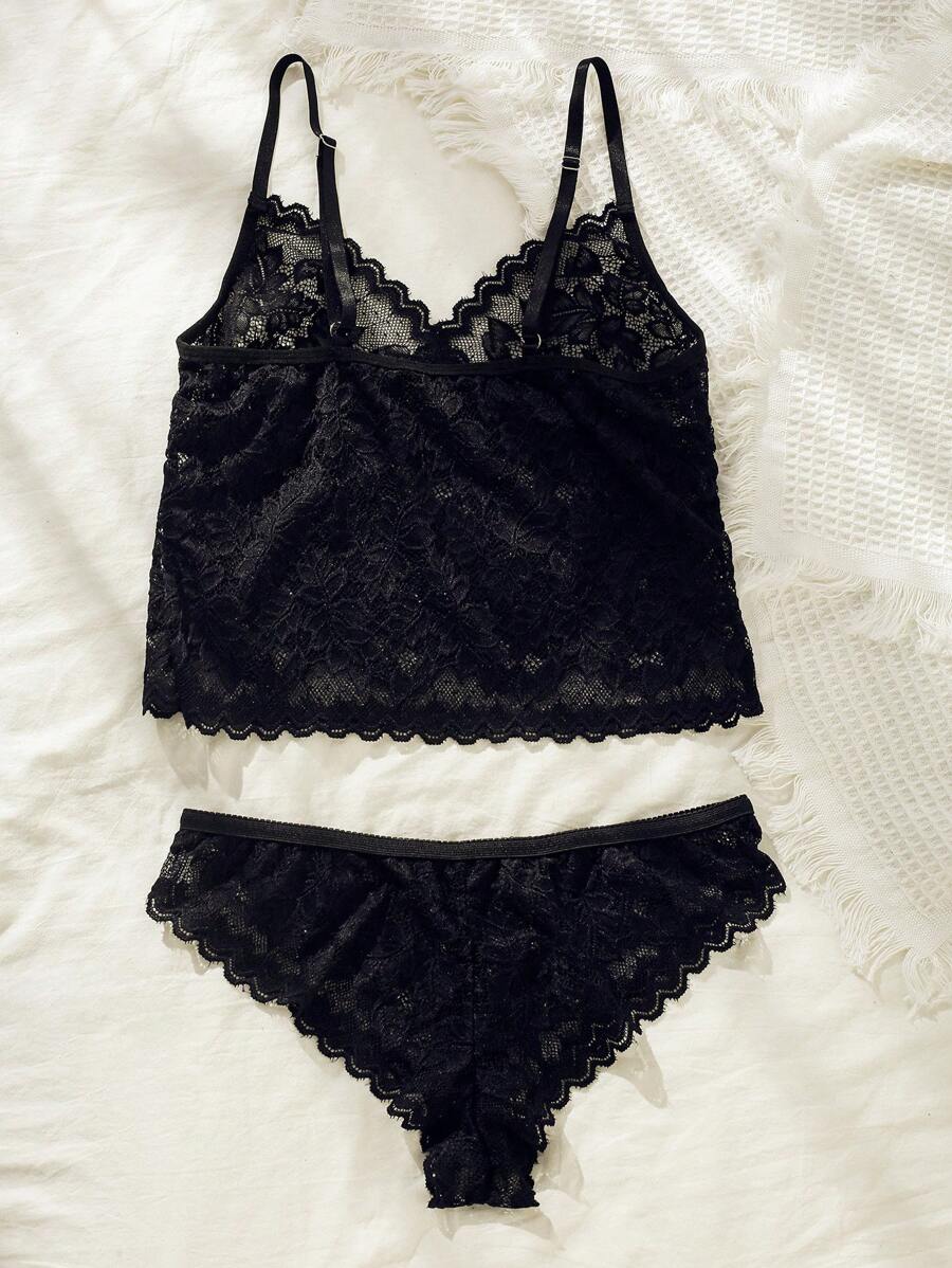 Floral Lace Longline Lingerie Set