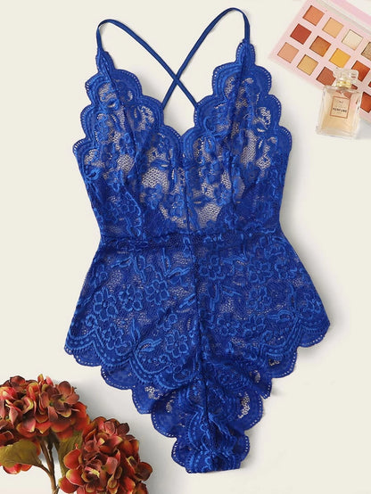 Floral Lace Teddy Bodysuit