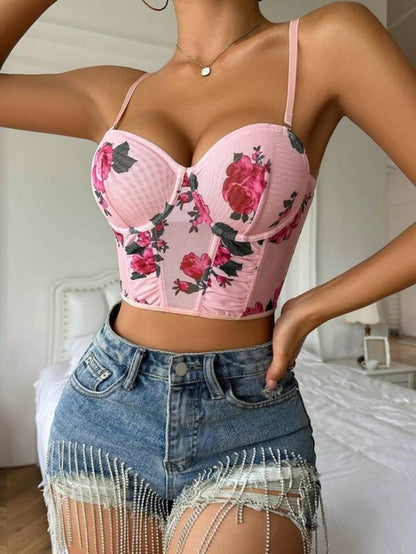 Floral Print Underwire Bra