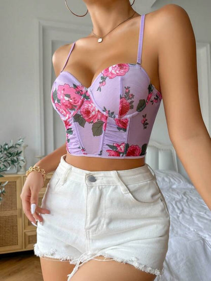 Floral Print Underwire Bra