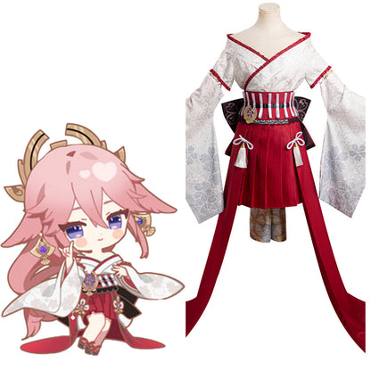 Genshin Impact Yae Miko Kimono Cosplay Costume