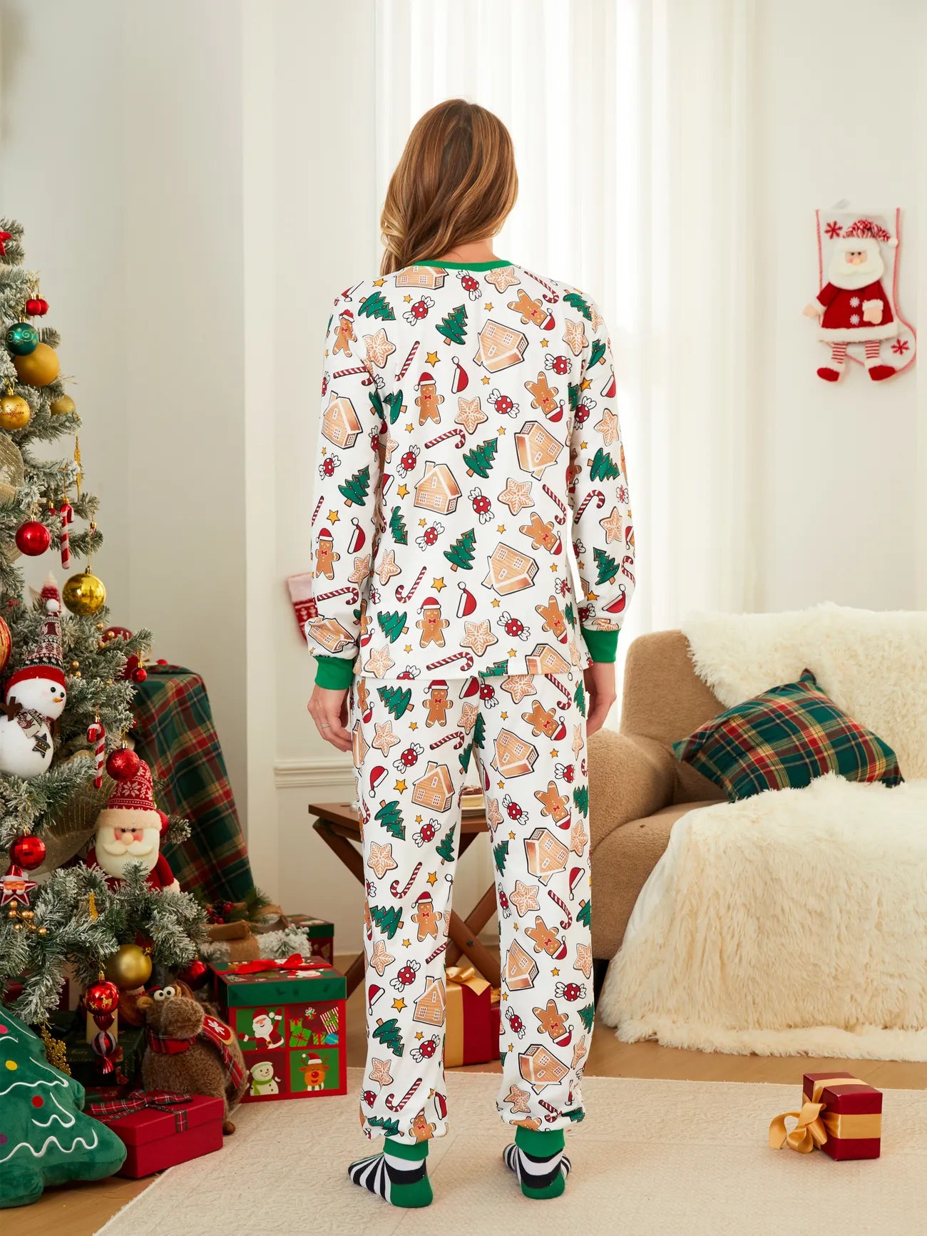 Gingerbread And Holiday Family Matching Pajama Set