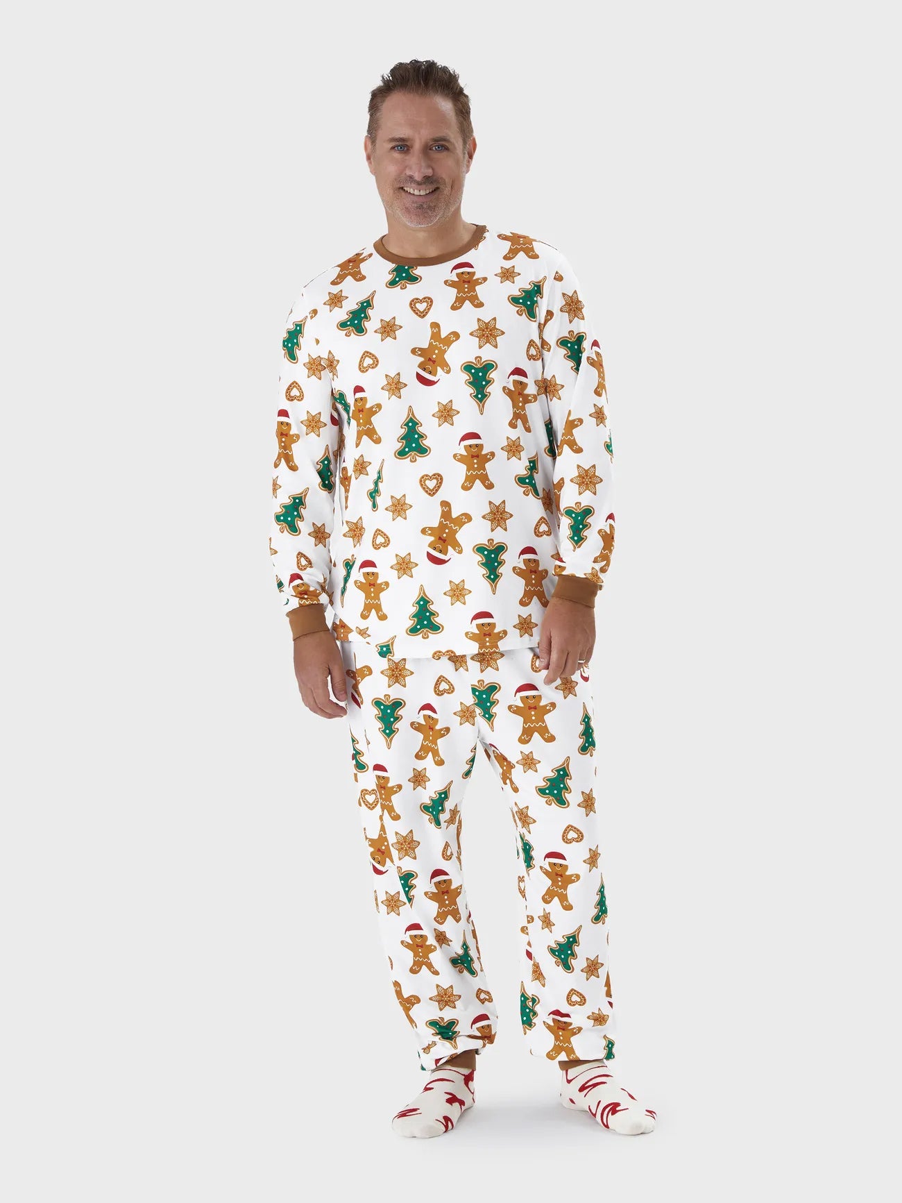 Gingerbread Printed Family Matching Pajama Set Men