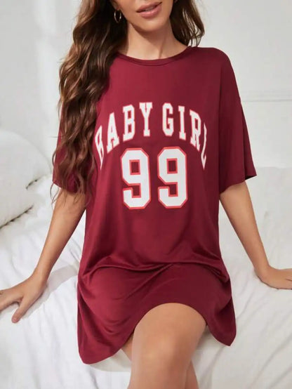 Letter Graphic Baggy Nightdress