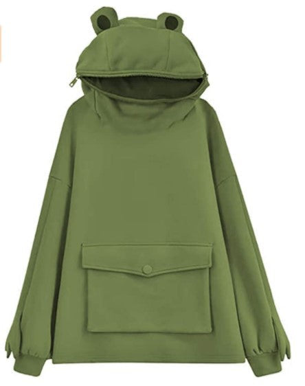 Frog Hoodie Dark Green