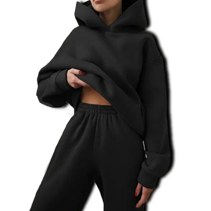 Oversized Hoodie And Pant Set Black