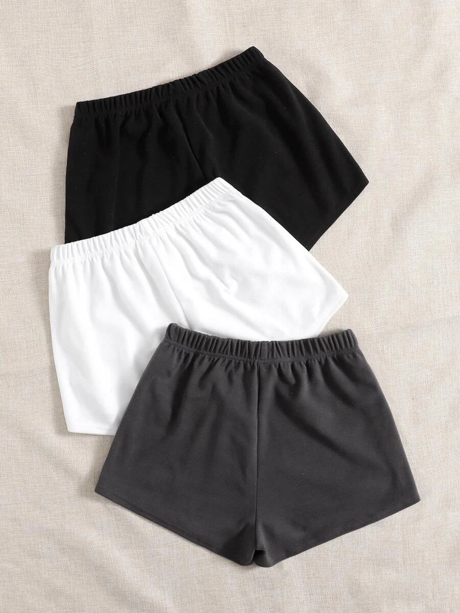 Pack Of 3 Knot Solid Sleep Shorts