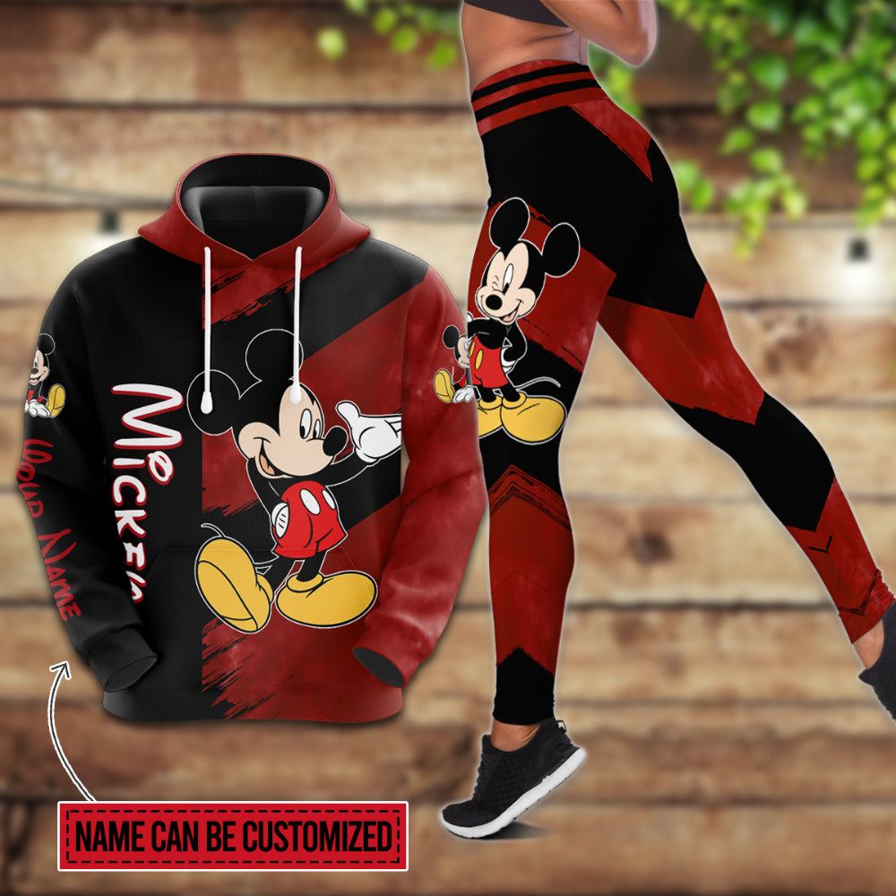 Personalized Mickey Mouse Pattern Hoodie And Leggings Set Hoodie And Leggings Set