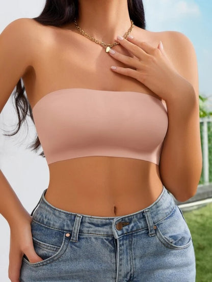 Plain Bandeau Bra Pink