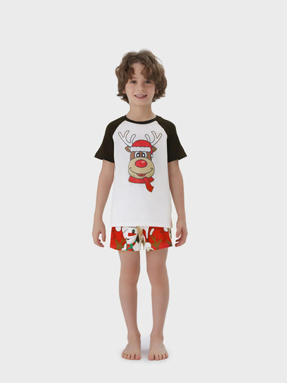 Reindeer Family Matching Shorts Set Kids