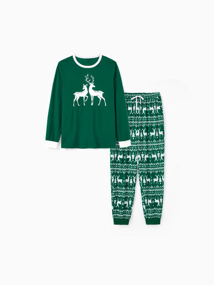 Reindeer Printed Family Matching Pajama Set Men