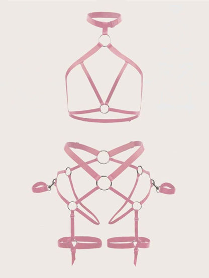 Ring Designed Linked Harness Lingerie Set