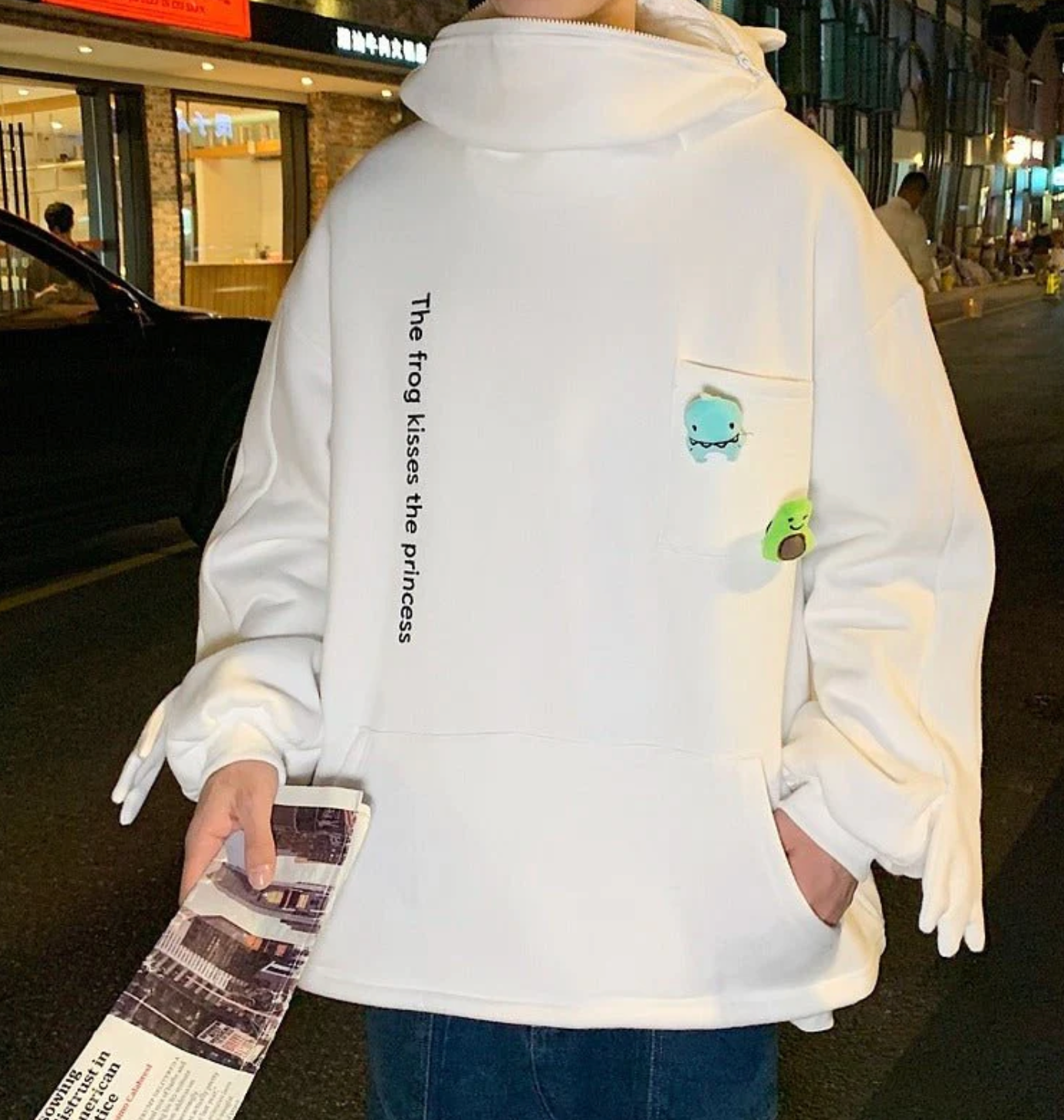 The Frog Hoodie White