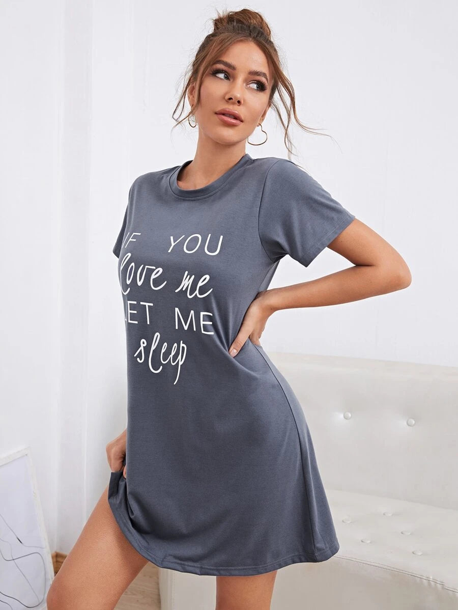 Slogan Graphic Nightdress