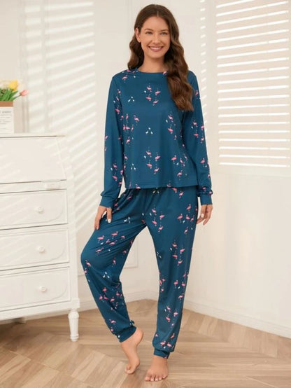 Slogan Graphic Top And Plaid Pants PJ Set