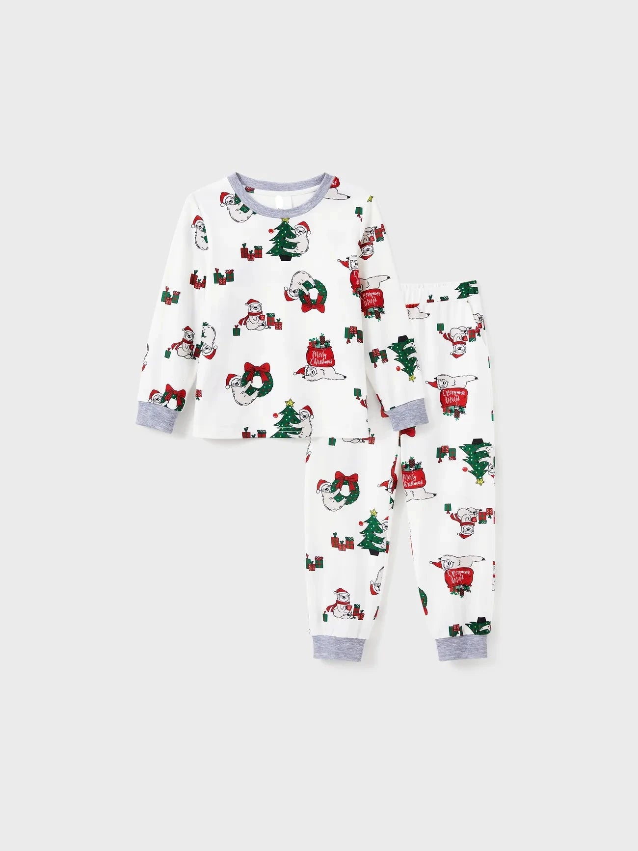 Sloths Pattern Long Sleeves Family Matching Pajama Set Women