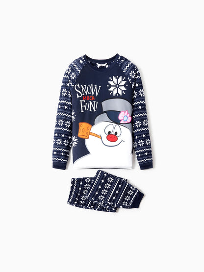 Snowman Graphic Print Family Matching Pajamas Set Men