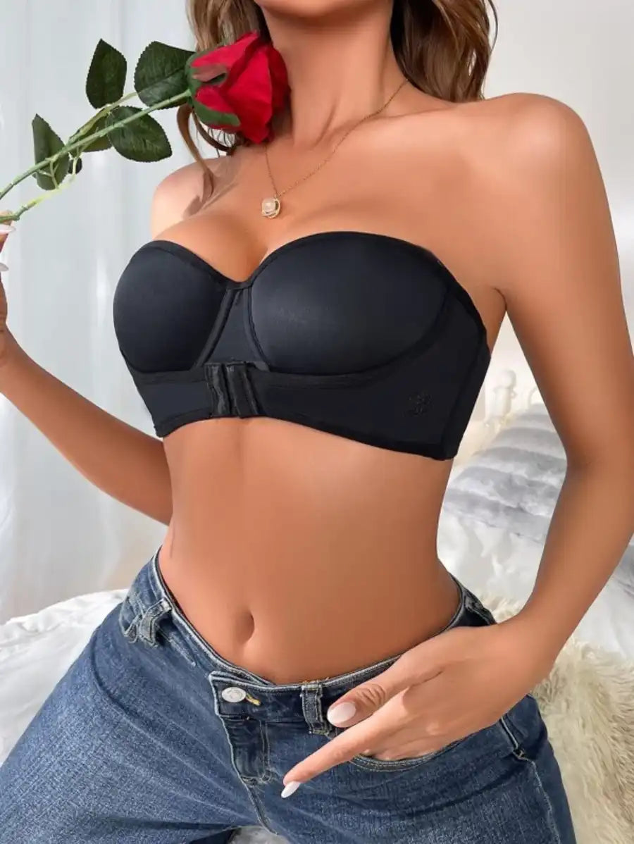 Solid Front Close Underwire Bra