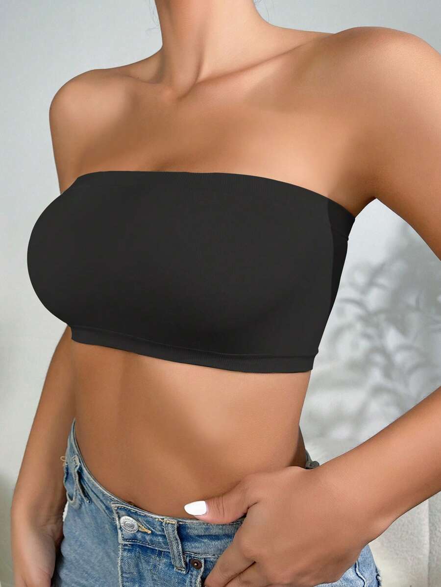 Solid Strapless Wireless Bra