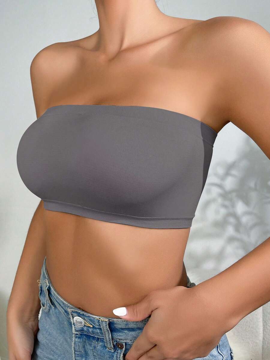 Solid Strapless Wireless Bra