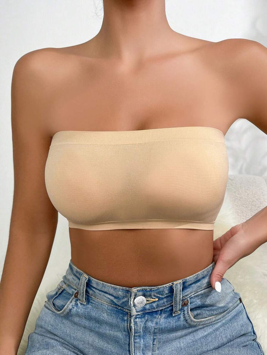 Solid Strapless Wireless Bra