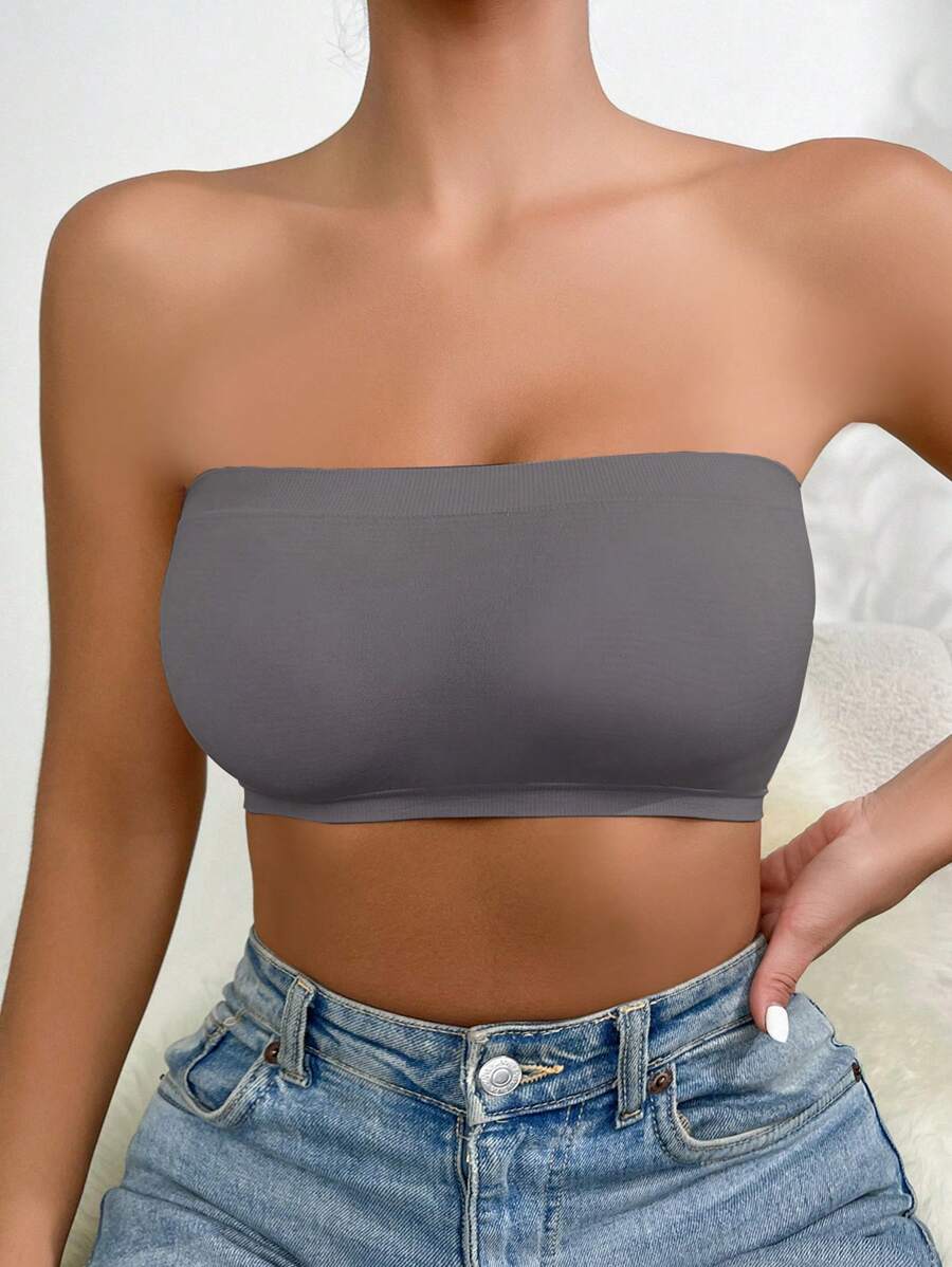 Solid Strapless Wireless Bra