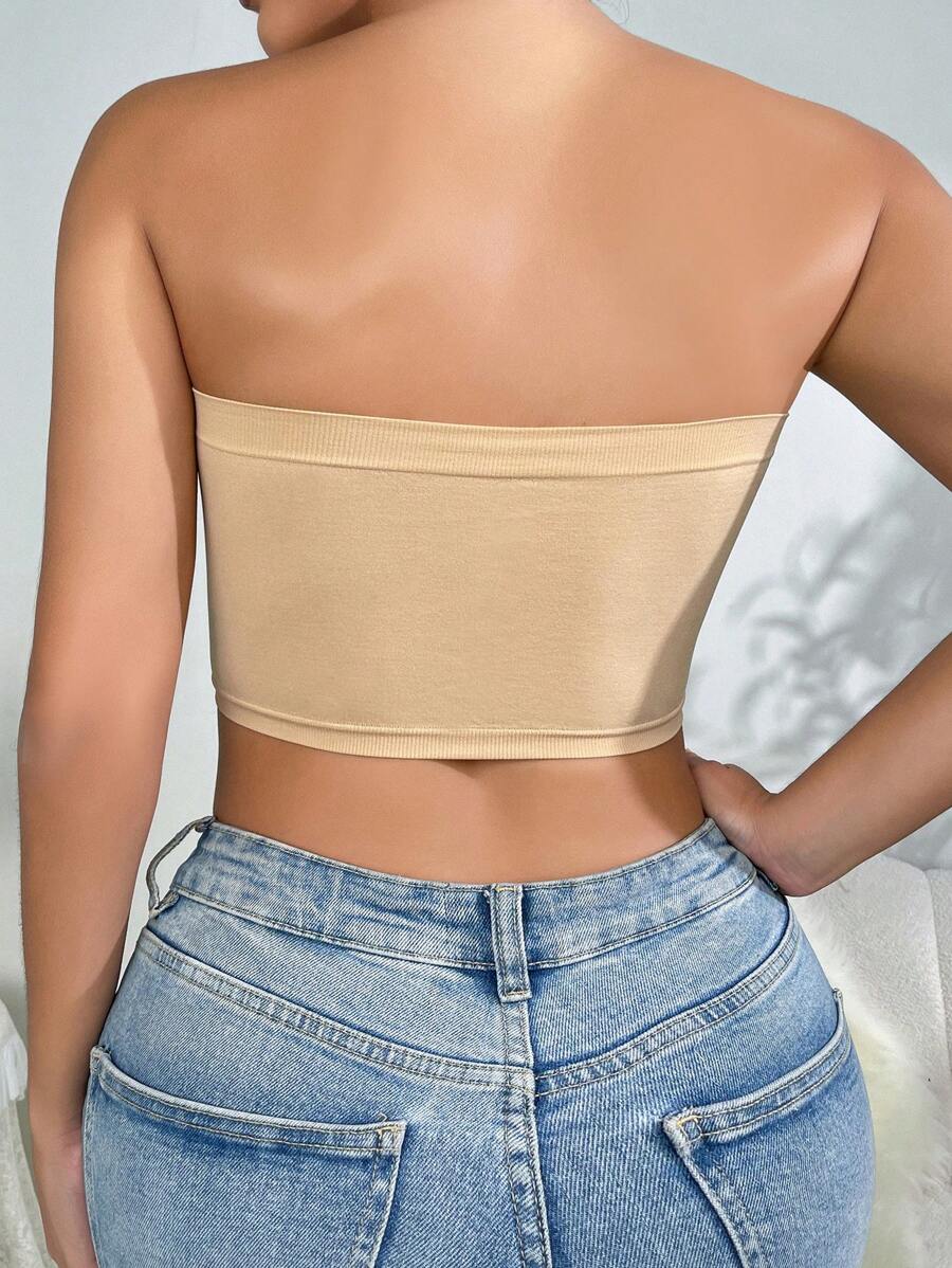 Solid Strapless Wireless Bra