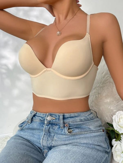 Solid Underwire Pattern Bra