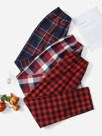 Tartan And Gingham Print Sleep Pants