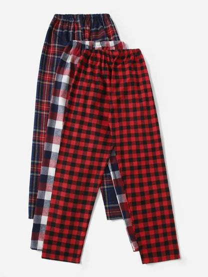 Tartan And Gingham Print Sleep Pants