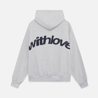 Bold Statement Letter Printed Versatile Unisex Hoodie Gray