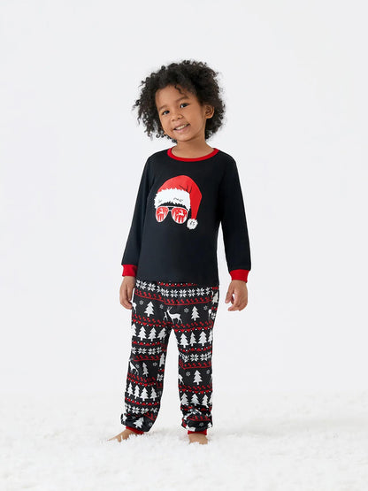 Santa And Reindeer Print Matching Family Pajama Set Kids