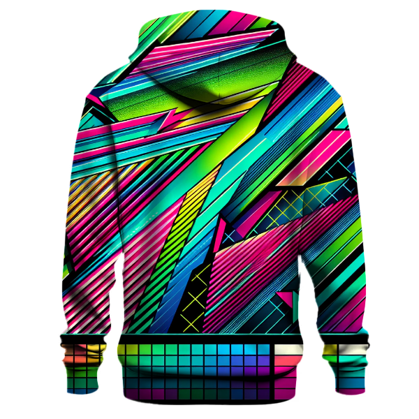 Retro Neon Stripes Hoodie