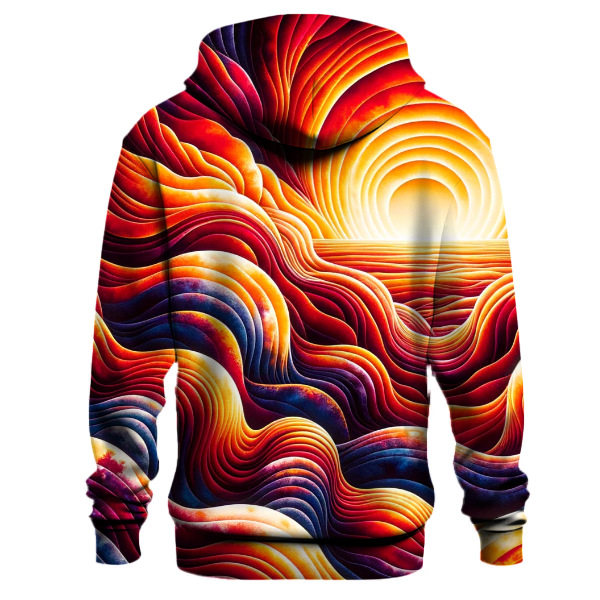 Fiery Sunset Waves Hoodie