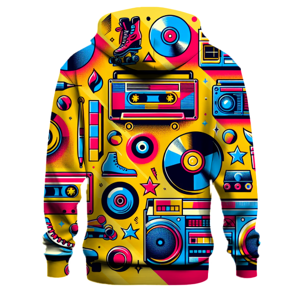 Vibrant 80s Icons Hoodie