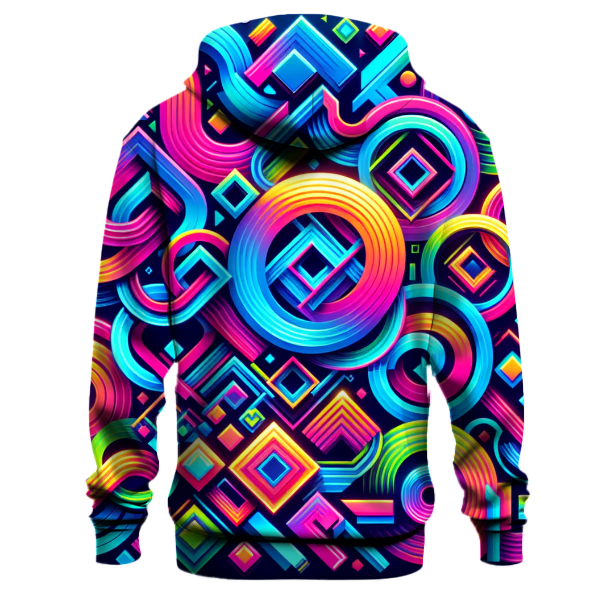 Neon Kaleidoscope Design Hoodie Custom Hoodies