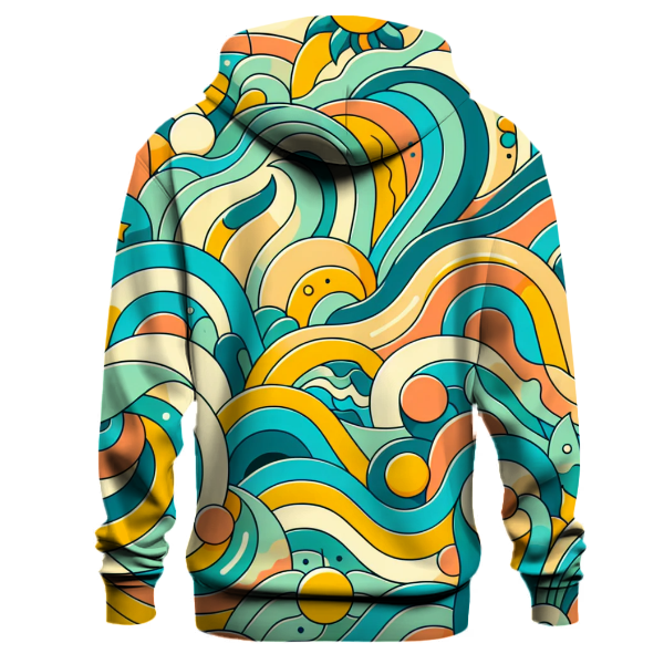 Electric Beach Waves Hoodie