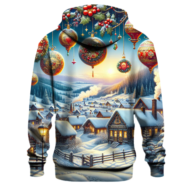 Vintage Christmas Postcard Art Hoodie